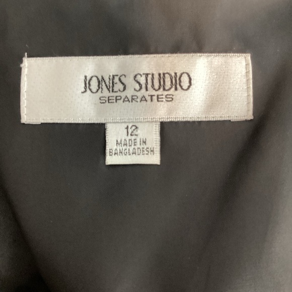 Jones Studio Sleeveless Sheath Dress Abstract Print Black Tan 12 - Picture 6 of 7